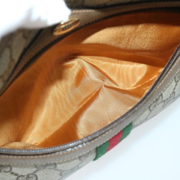 GUCCI GG Supreme Web Sherry Line Shoulder Bag PVC Beige 68 02 005 Auth 68227 - Picture 10 of 16